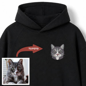 Buzo con capucha bordado con tu mascota