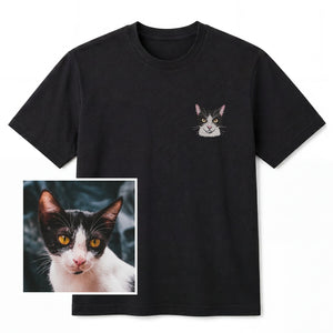 Remera bordada personalizada con tu Gato