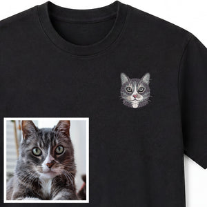 Remera bordada personalizada con tu Gato
